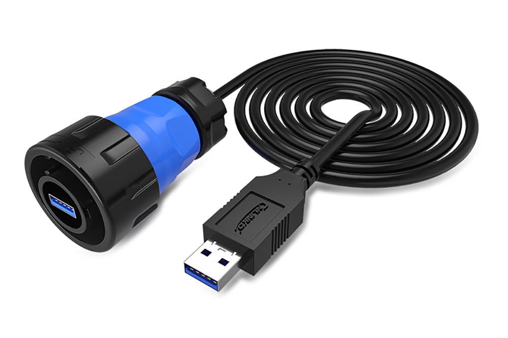 YM-24-USB3.0塑膠防水航空插頭插座工業(yè)數(shù)據(jù)連接器